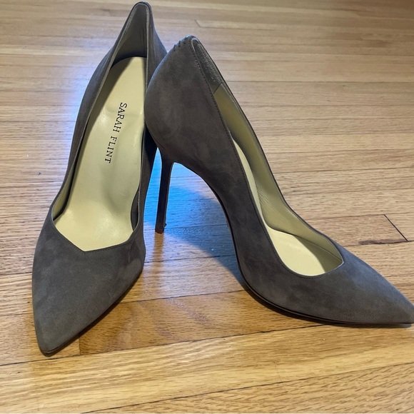 Sarah Flint Perfect Pump 100 Taupe Suede Heels IT 37 - US 7 - Picture 6 of 13